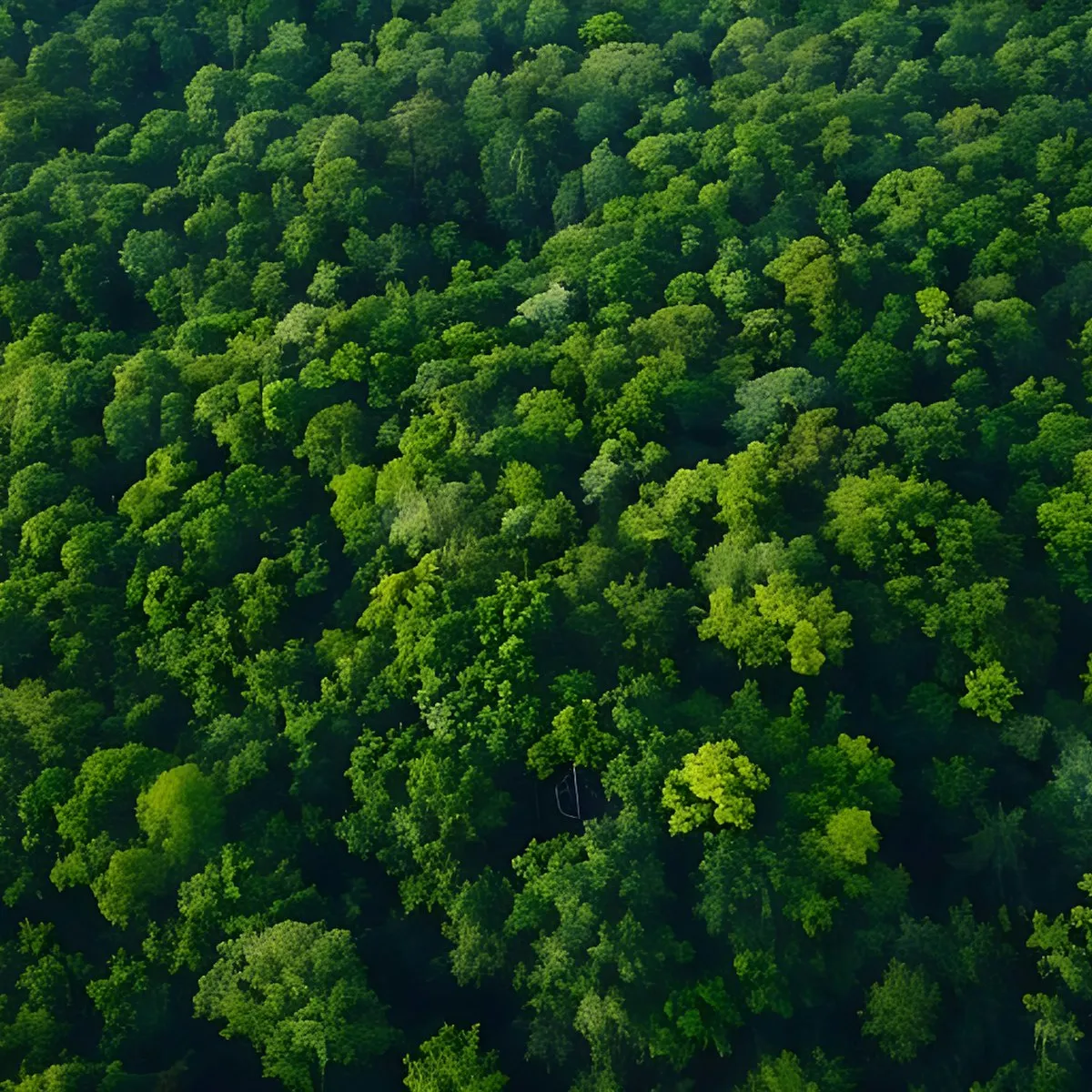 A dense rainforest canopy seen from above